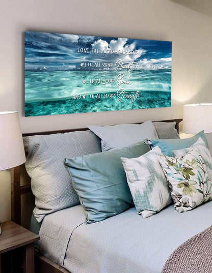 Halfsies Love The Lord Your God Wall Art - Christian Canvas Wall Art