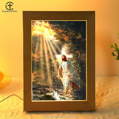 Halo Painting Jesus Walking On Water Frame Lamp