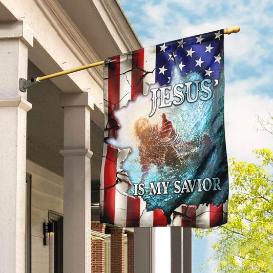 Hand Of God Jesus Is My Savior American US Flag - Outdoor Christian House Flag - Christian Garden Flags