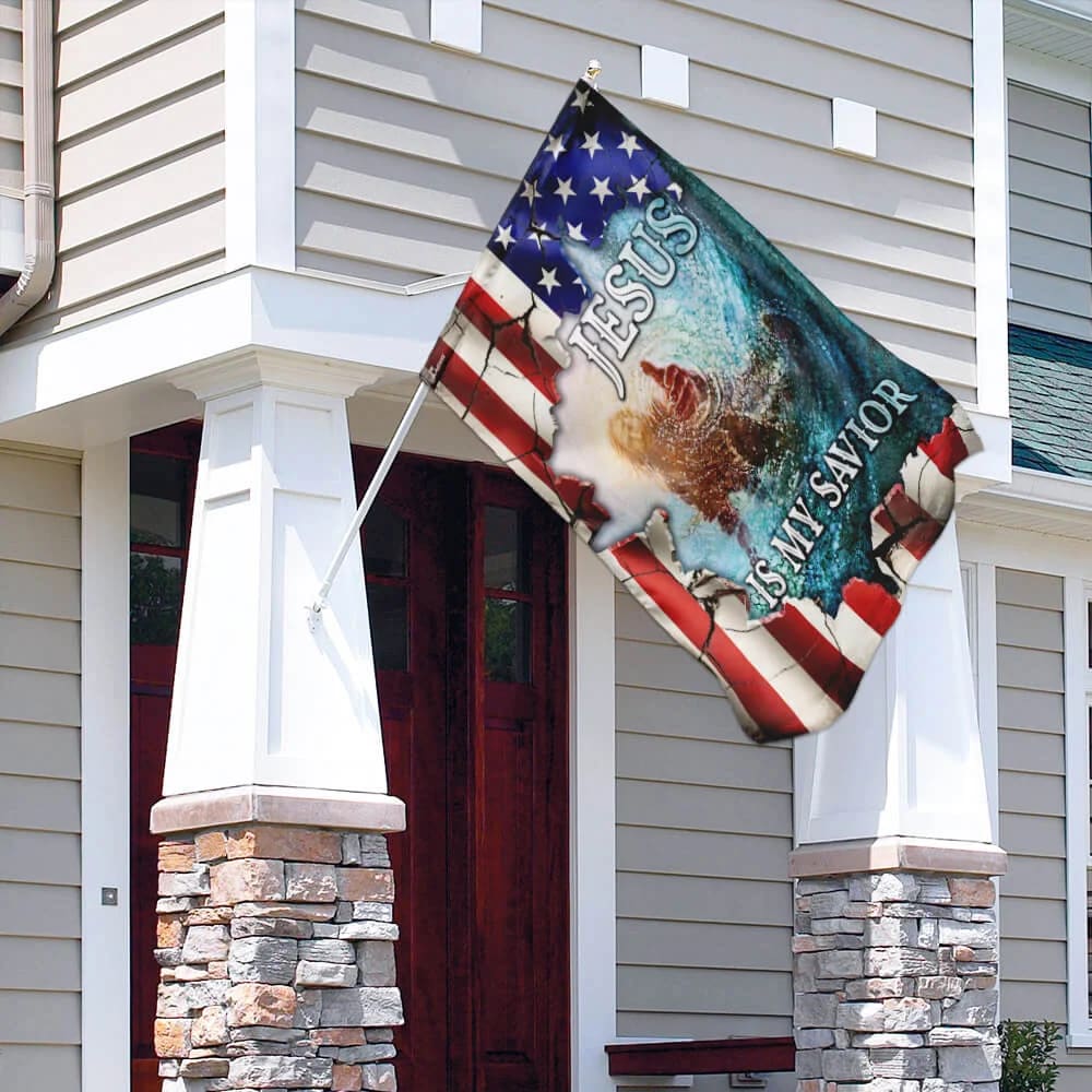 Hand Of God Jesus Is My Savior American US Flag - Outdoor Christian House Flag - Christian Garden Flags