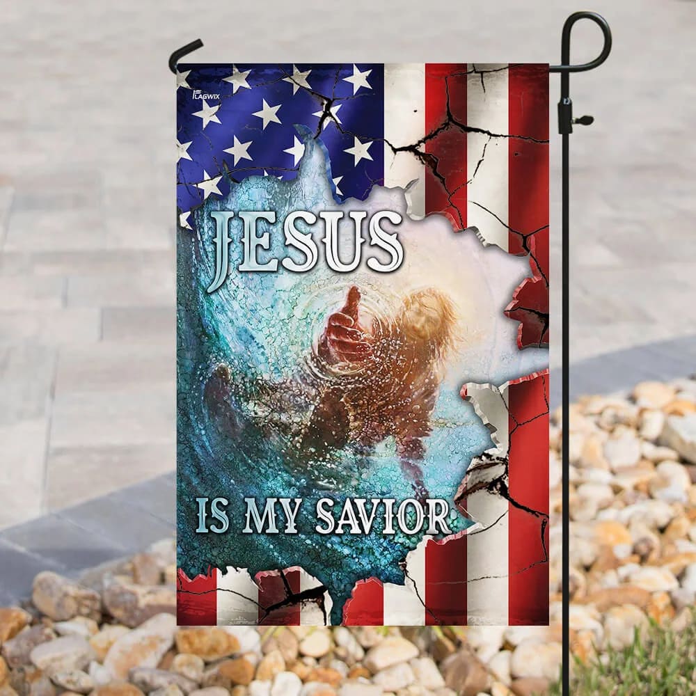 Hand Of God Jesus Is My Savior American US Flag - Outdoor Christian House Flag - Christian Garden Flags