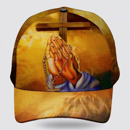 Hand Of God Pray Cross Baseball Cap - Christian Hats for Men and Women