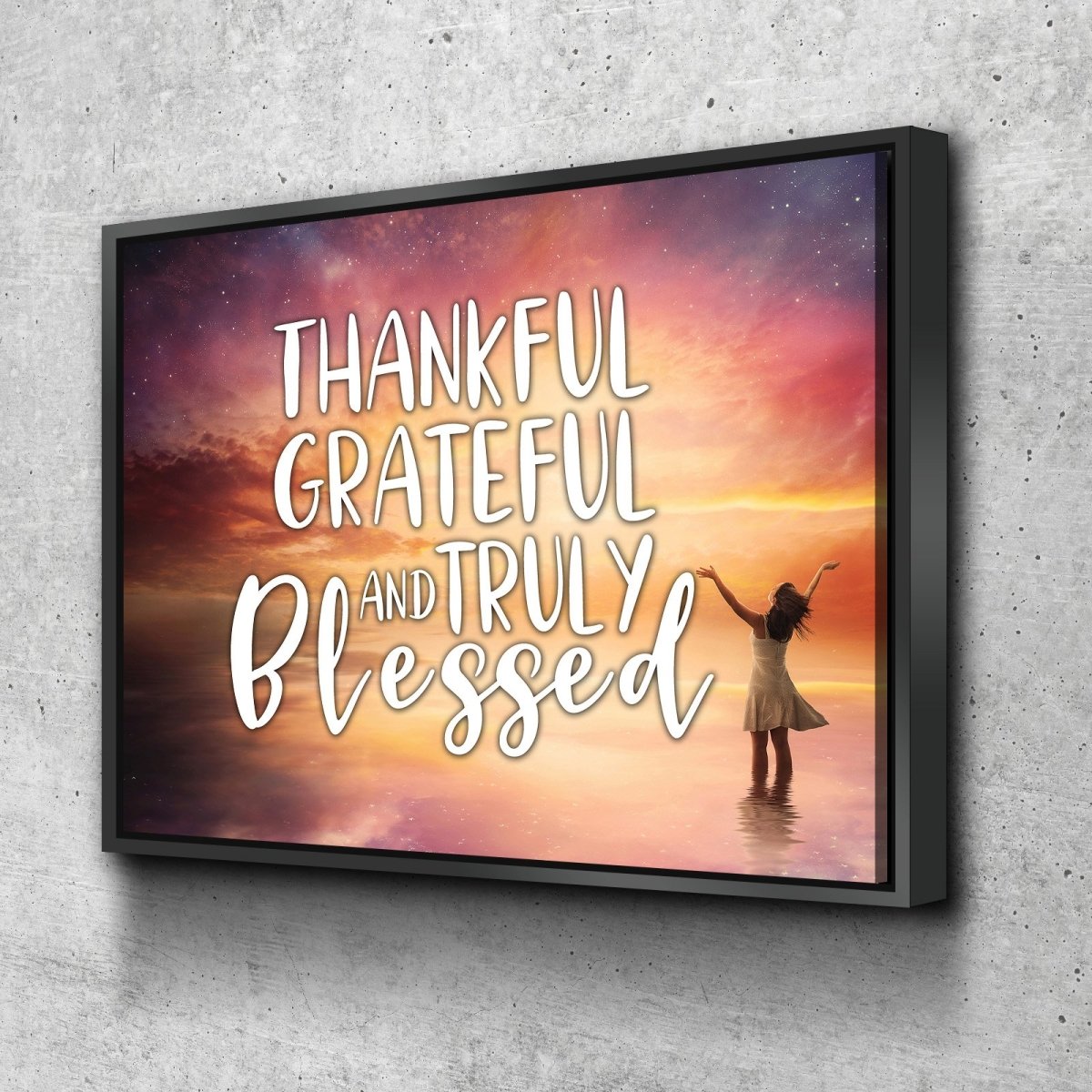 Hands Out Thankful, Grateful & Blessed Wall Art - Christian Canvas Wall Art