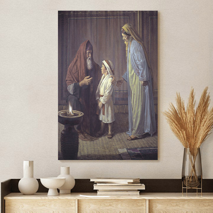 Hannah Presents Samuel To Eli Canvas Pictures - Jesus Canvas Art - Christian Wall Art