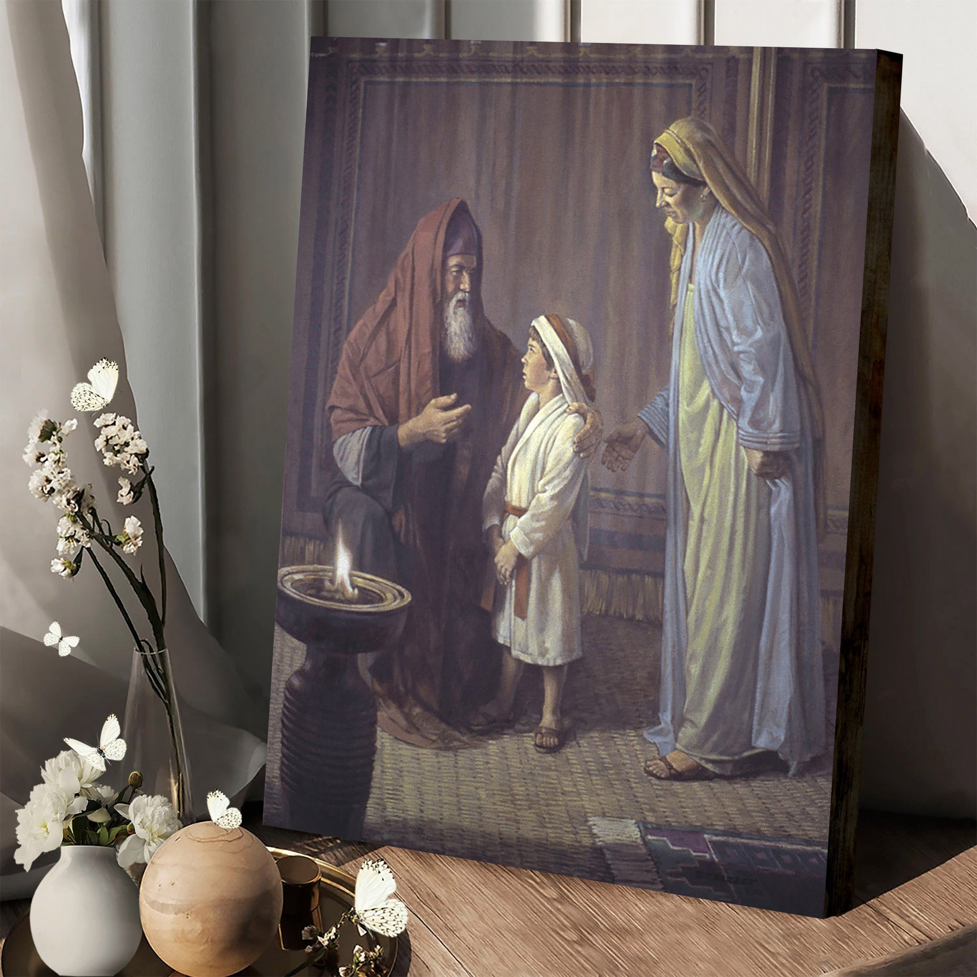 Hannah Presents Samuel To Eli Canvas Pictures - Jesus Canvas Art - Christian Wall Art