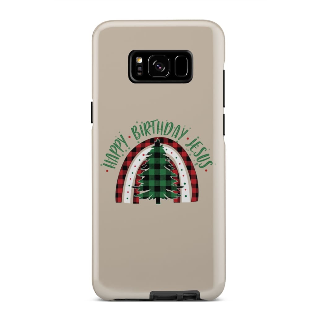 Happy Birthday Jesus Christmas Tree Phone Case - Bible Verse Phone Cases Samsung