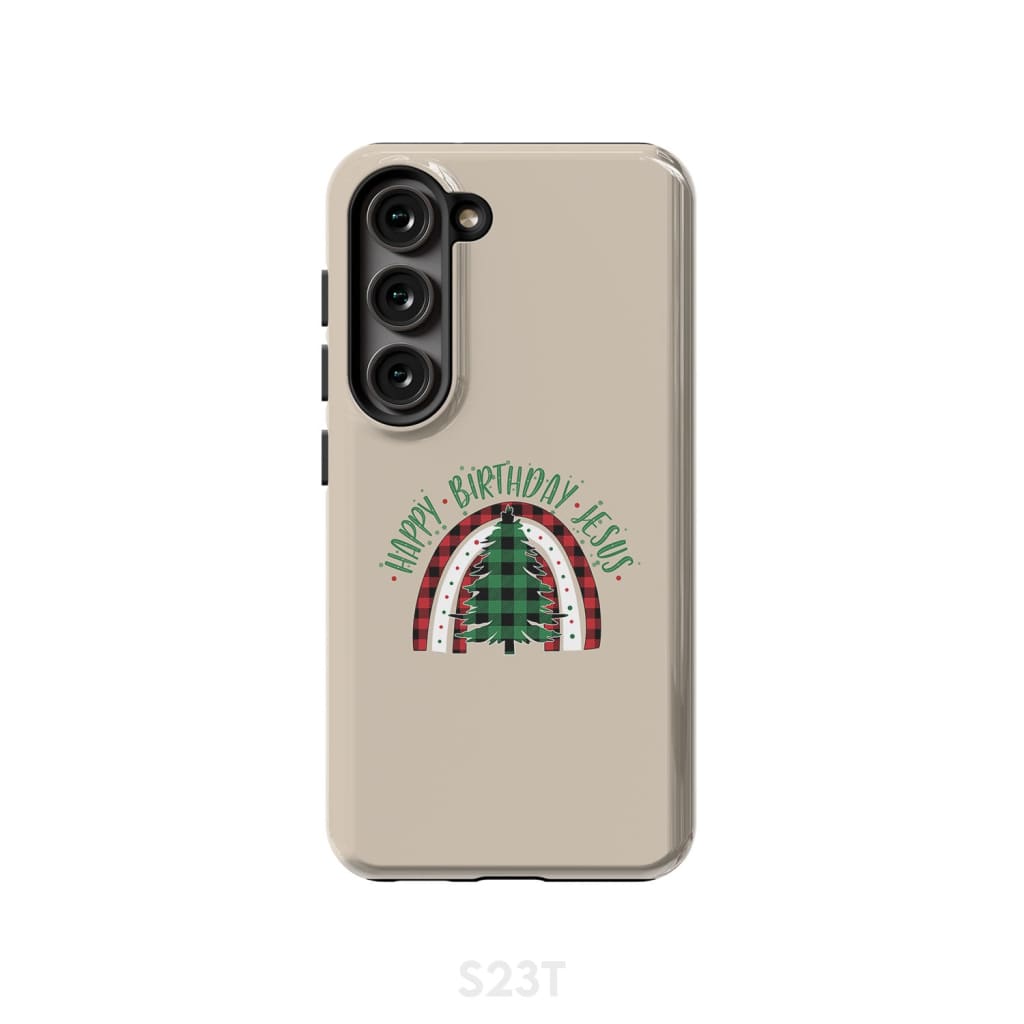 Happy Birthday Jesus Christmas Tree Phone Case - Bible Verse Phone Cases Samsung
