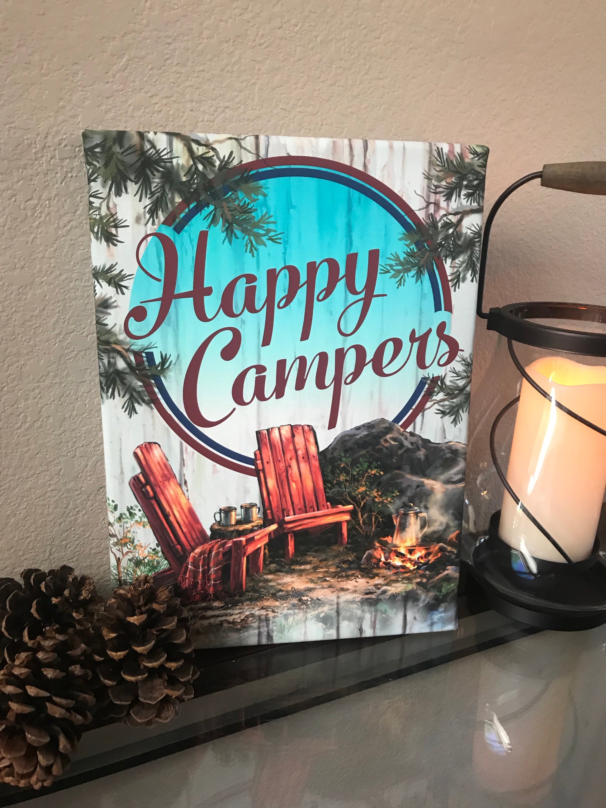 Happy Campers Canvas Wall Art - Christian Wall Decor - Religious Gift