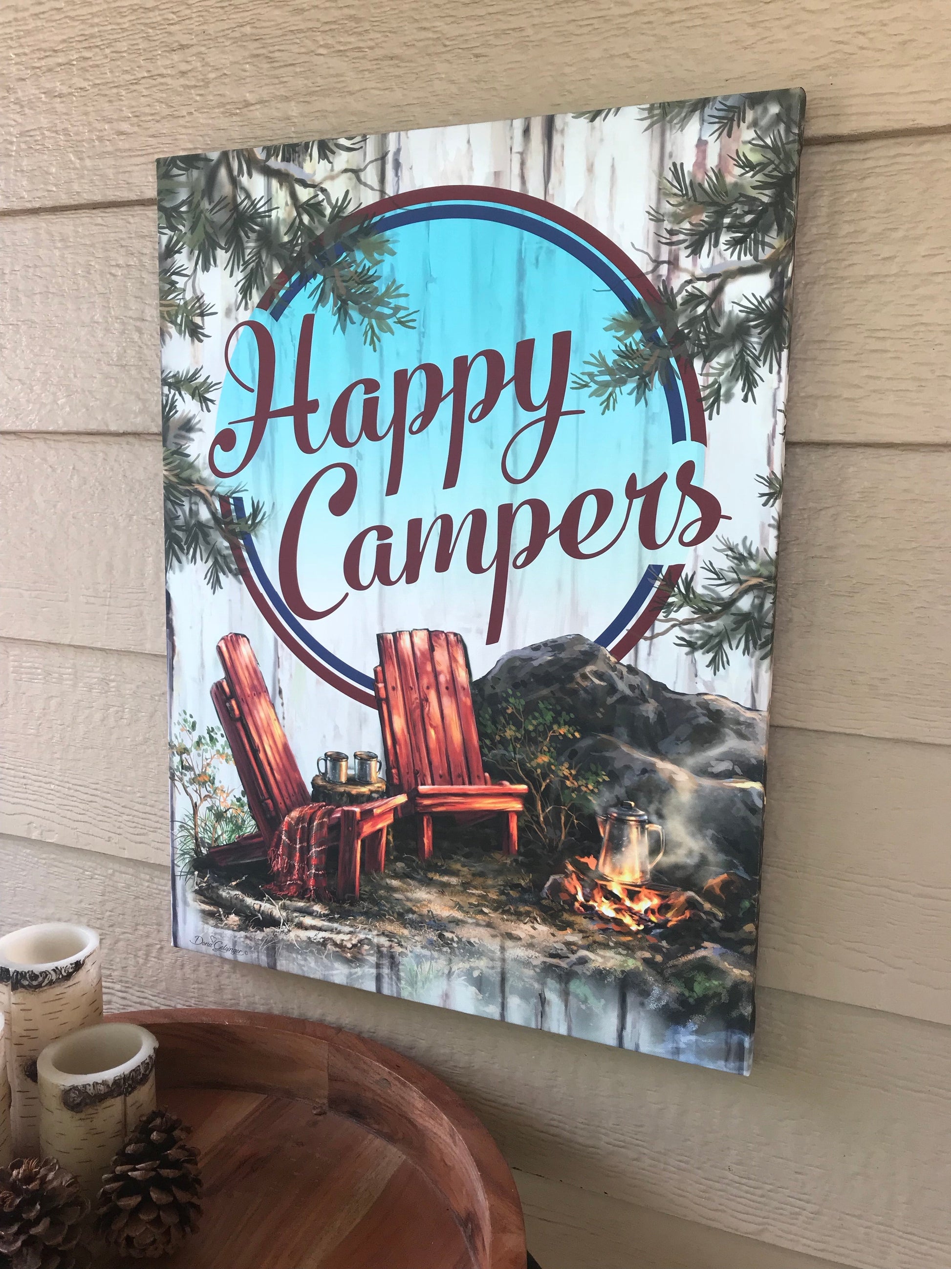 Happy Campers Canvas Wall Art - Christian Wall Decor - Religious Gift
