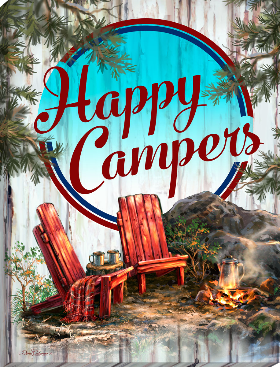 Happy Campers Canvas Wall Art - Christian Wall Decor - Religious Gift