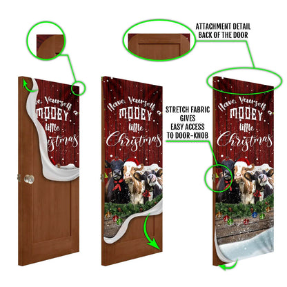 Happy Cattle Christmas Door Cover - Christmas Outdoor Decoration