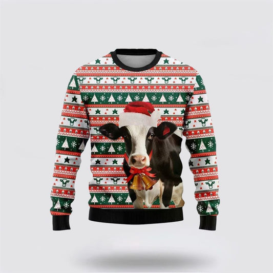 Happy Dairy Cow Ugly Christmas Sweater, Farm Sweater, Christmas Gift, Best Winter Outfit Christmas