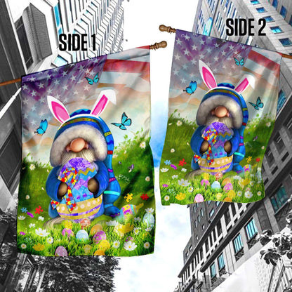 Happy Easter Autism Awareness Gnome Flag - Easter House Flags - Christian Easter Garden Flags