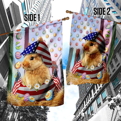 Happy Easter Bunny American Flag - Easter House Flags - Christian Easter Garden Flags