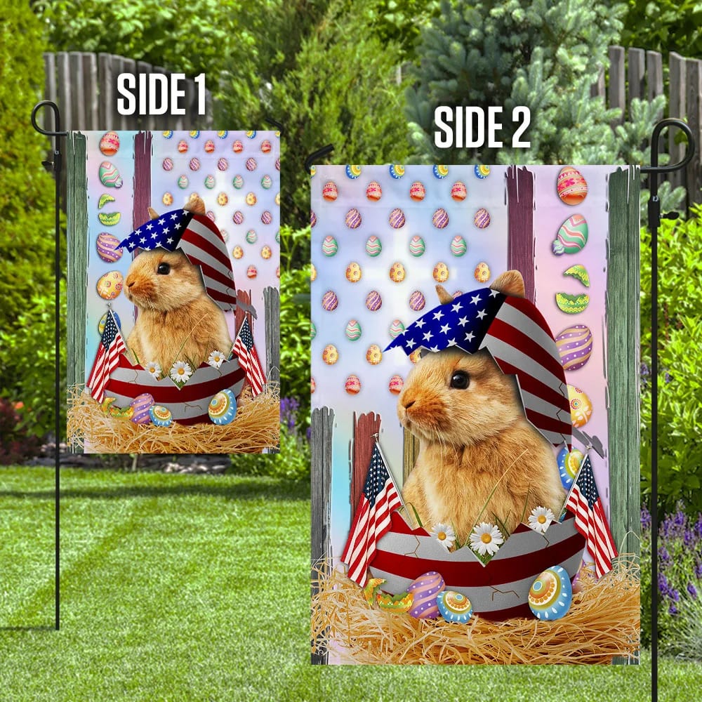 Happy Easter Bunny American Flag - Easter House Flags - Christian Easter Garden Flags