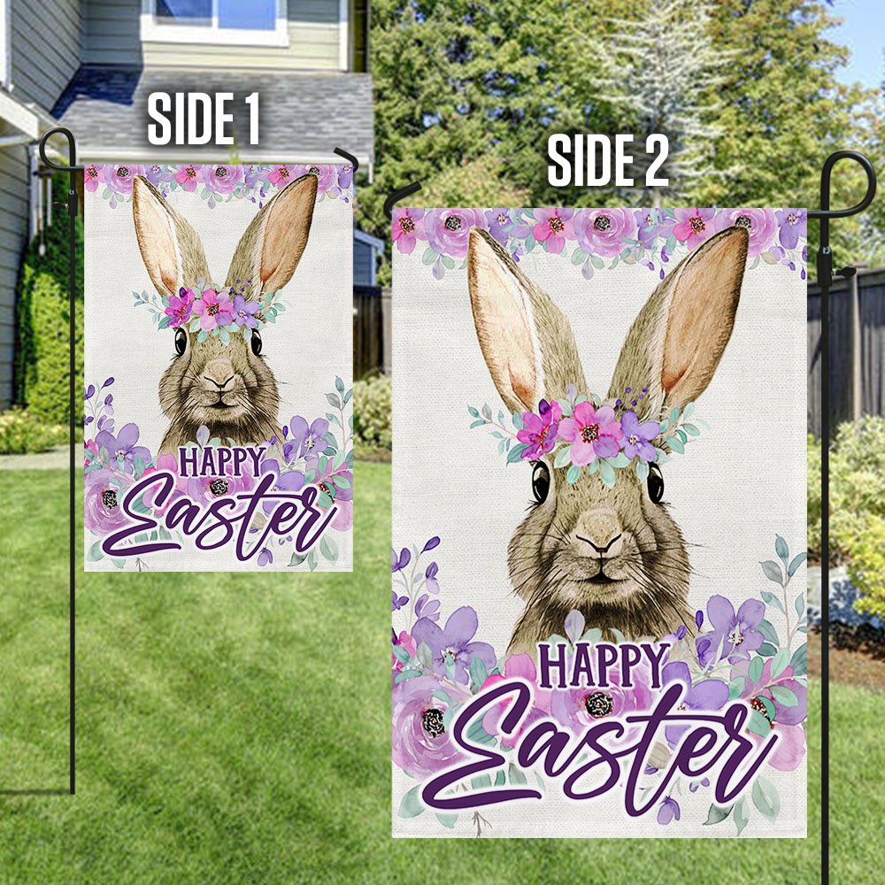 Happy Easter Bunny Flag - Easter House Flags - Christian Outdoor Easter Flags