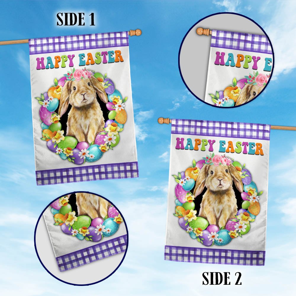 Happy Easter Bunny Flag - Religious Easter House Flags - Easter Garden Flags