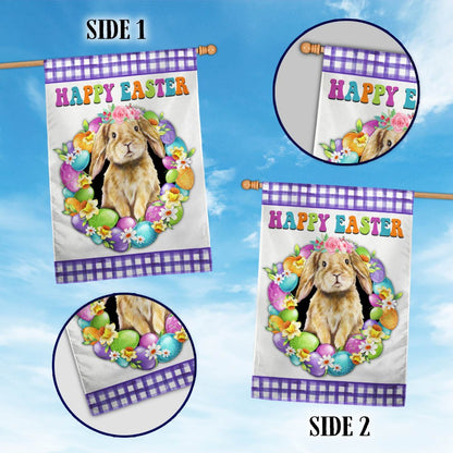 Happy Easter Bunny Flag - Religious Easter House Flags - Easter Garden Flags