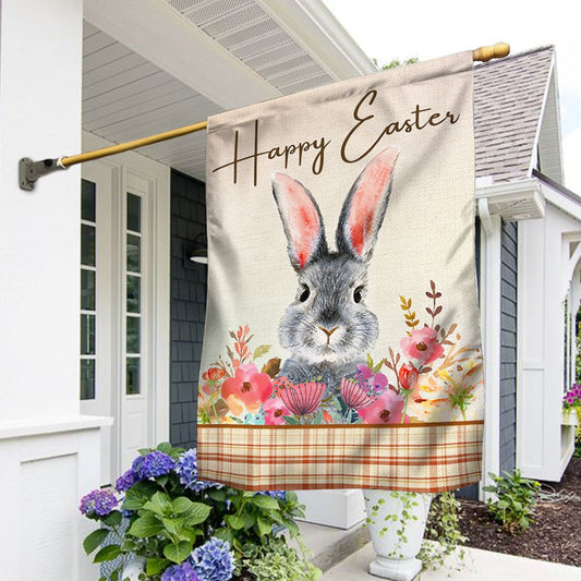 Happy Easter Bunny Rabbit Flag - Religious Easter House Flags - Christian Flag