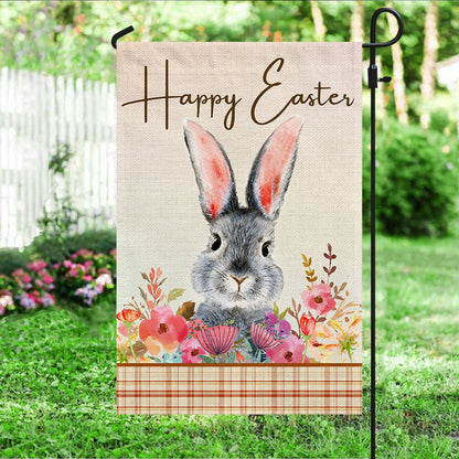 Happy Easter Bunny Rabbit Flag - Religious Easter House Flags - Christian Flag