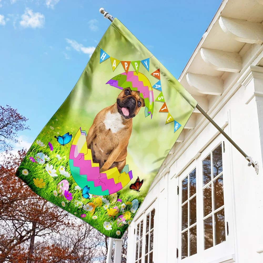 Happy Easter French Bulldog Egg Flag - Easter Garden Flag - Easter Outdoor Decor