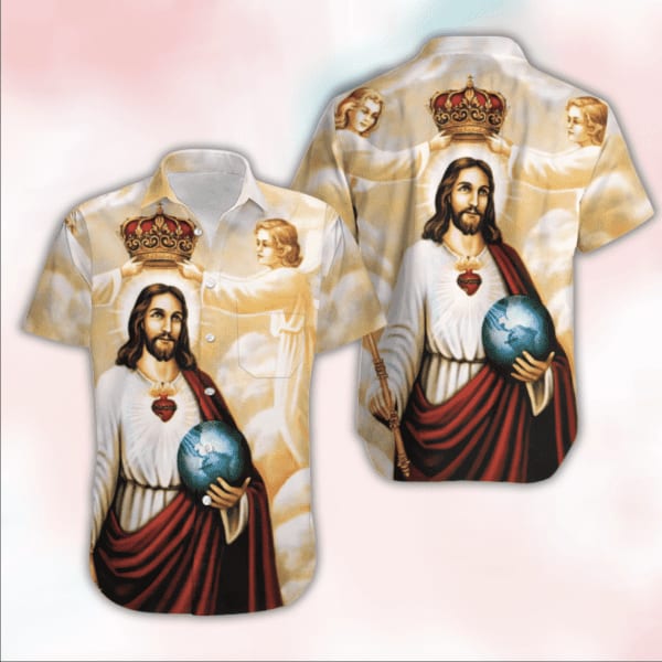 Happy Easter Sunday Jesus He Is Risen Hallelujah Hawaiian Aloha Shirts - Christian Hawaiian Shirt for Men Women