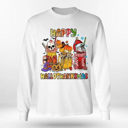 Happy Hallothanksmas, Halloween, Thanksgiving, Christmas T-Shirt