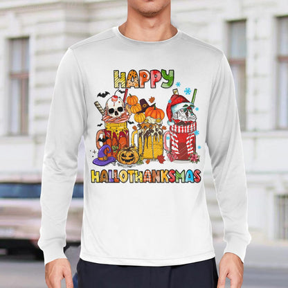 Happy Hallothanksmas, Halloween, Thanksgiving, Christmas T-Shirt