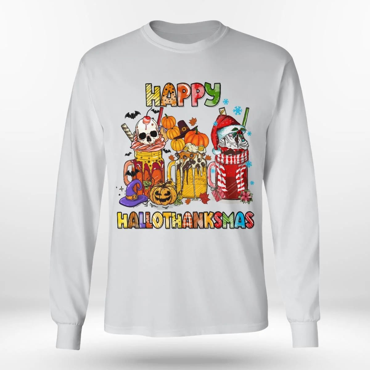 Happy Hallothanksmas, Halloween, Thanksgiving, Christmas T-Shirt