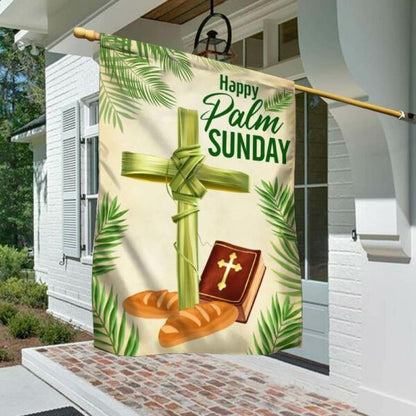 Happy Palm Sunday Jesus Is The Resurrection Happy Easter Flag - Religious Easter House Flags - Christian Flag
