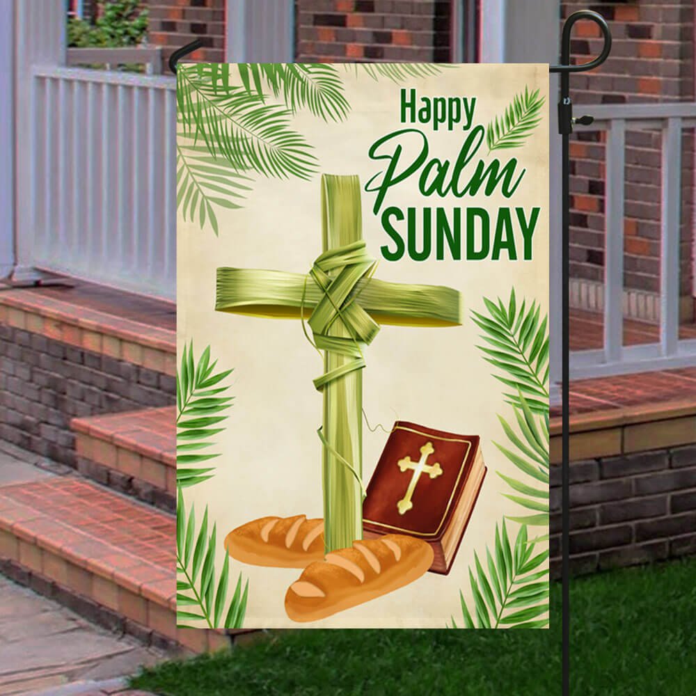 Happy Palm Sunday Jesus Is The Resurrection Happy Easter Flag - Religious Easter House Flags - Christian Flag