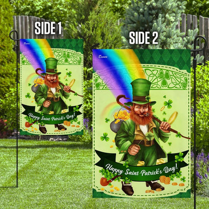 Happy Saint Patrick's Day Leprechaun House Flag 2 - St Patrick's Day Garden Flag - St. Patrick's Day Decorations