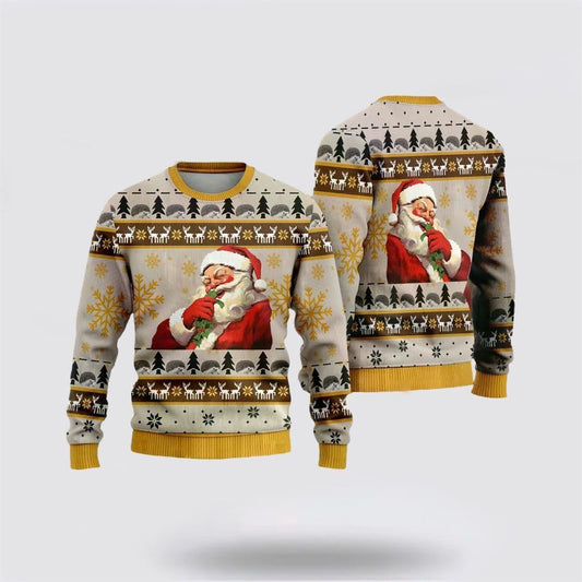 Happy Santas Ugly Christmas Sweater For Men And Women, Best Gift For Christmas, The Beautiful Winter Christmas Outfit