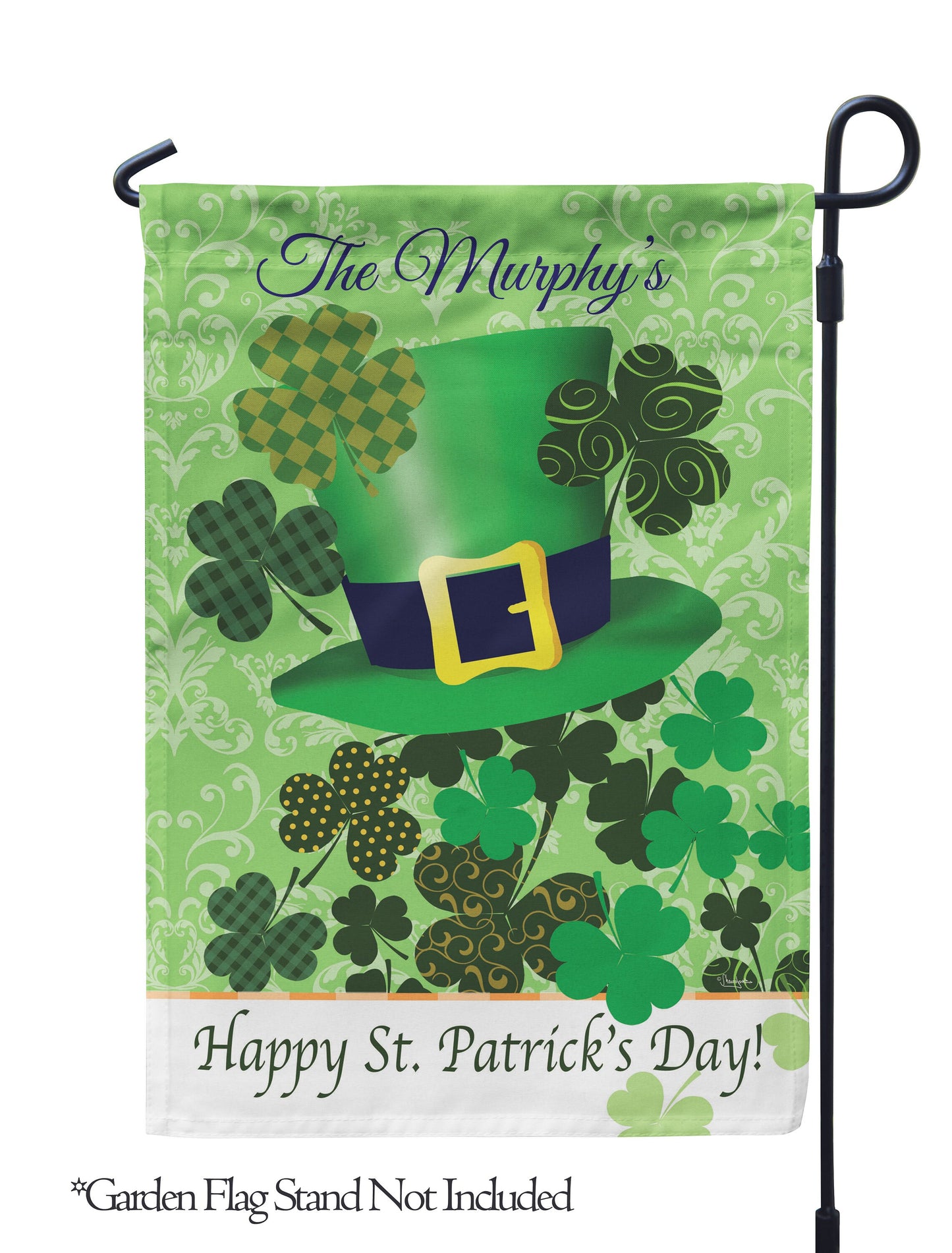 Happy St. Patrick's Day Gnome Personalized House Flag - St. Patrick's Day Garden Flag - St. Patrick's Day Decorative Flags