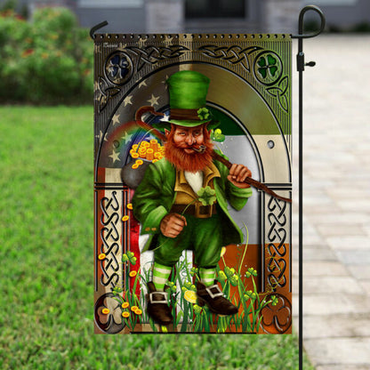 Happy St. Patrick's Day Irish American Leprechaun House Flag 3 - St Patrick's Day Garden Flag - St. Patrick's Day Decorations