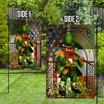 Happy St. Patrick's Day Irish American Leprechaun House Flag 3 - St Patrick's Day Garden Flag - St. Patrick's Day Decorations