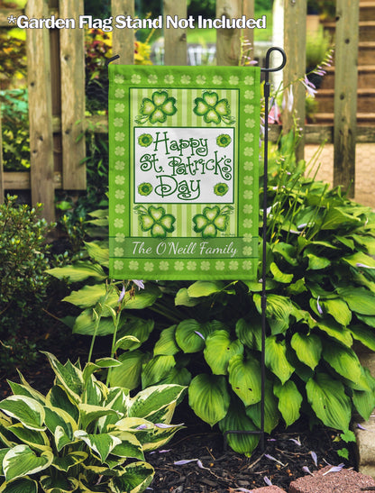 Happy St. Patricks Day Personalized House Flag - St. Patrick's Day Garden Flag - St. Patrick's Day Decorative Flags