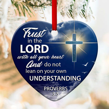 Have Faith In God - Beautiful Christian Ceramic Heart Ornament - Christmas Decor - Funny Ornament