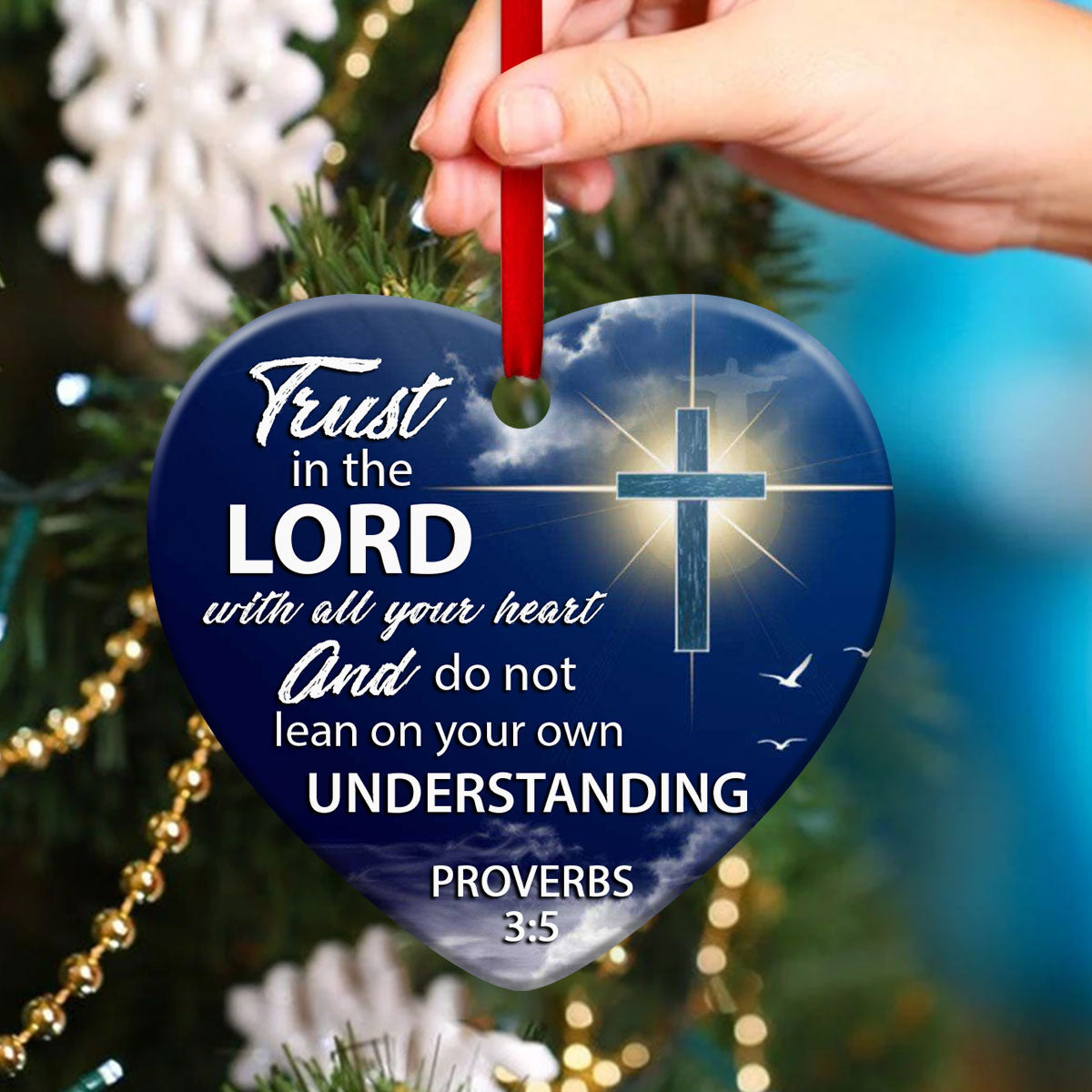 Have Faith In God - Beautiful Christian Ceramic Heart Ornament - Christmas Decor - Funny Ornament