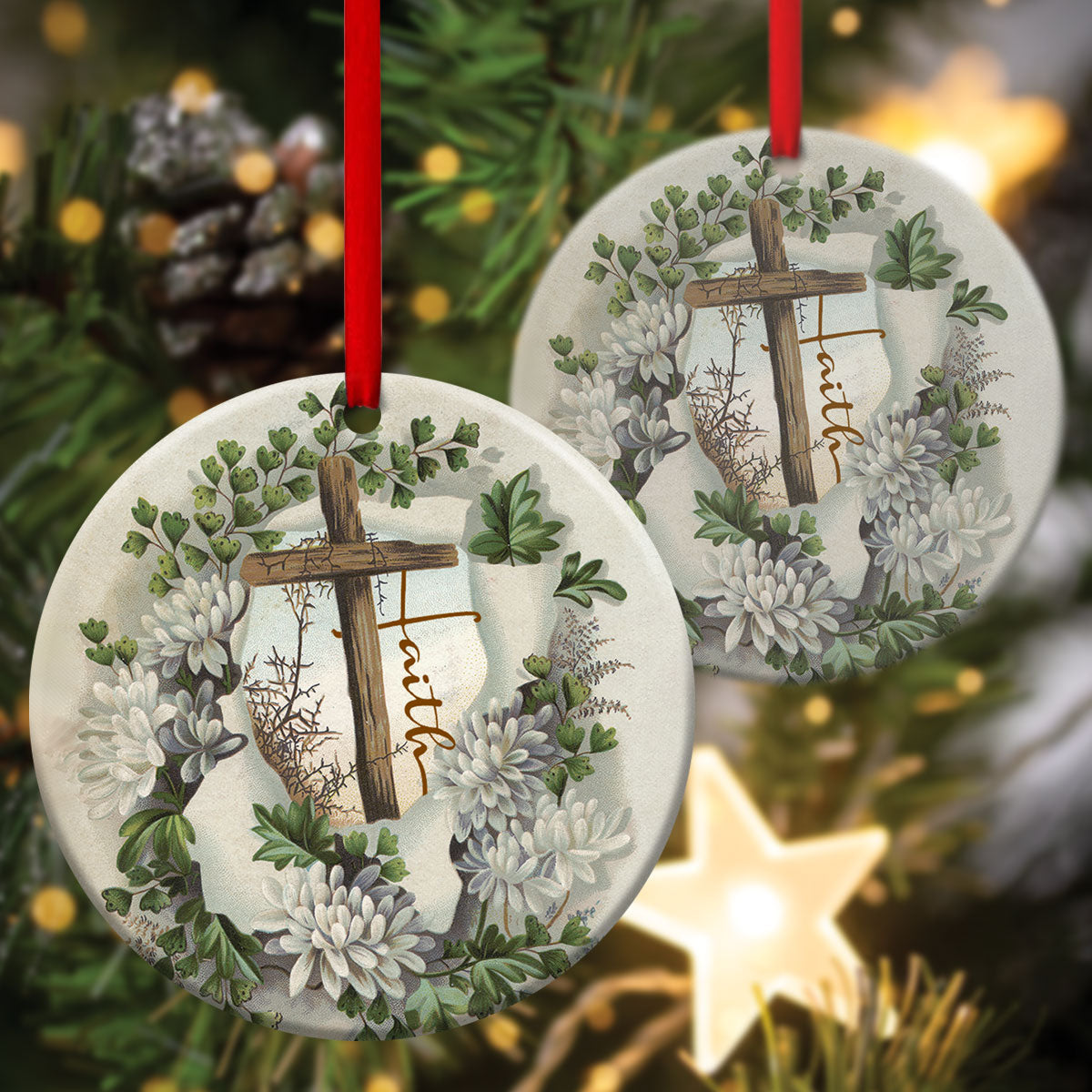 Have Faith In God - Special Christian Ceramic Circle Ornament - Christmas Decor - Funny Ornament