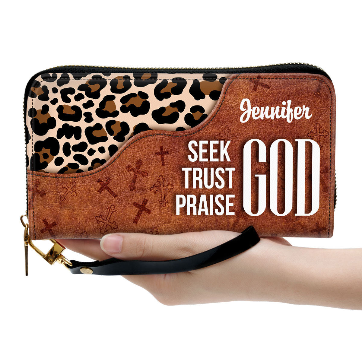 Have Faith In God Clutch Purse For Women - Personalized Name - Christian Gifts For Women