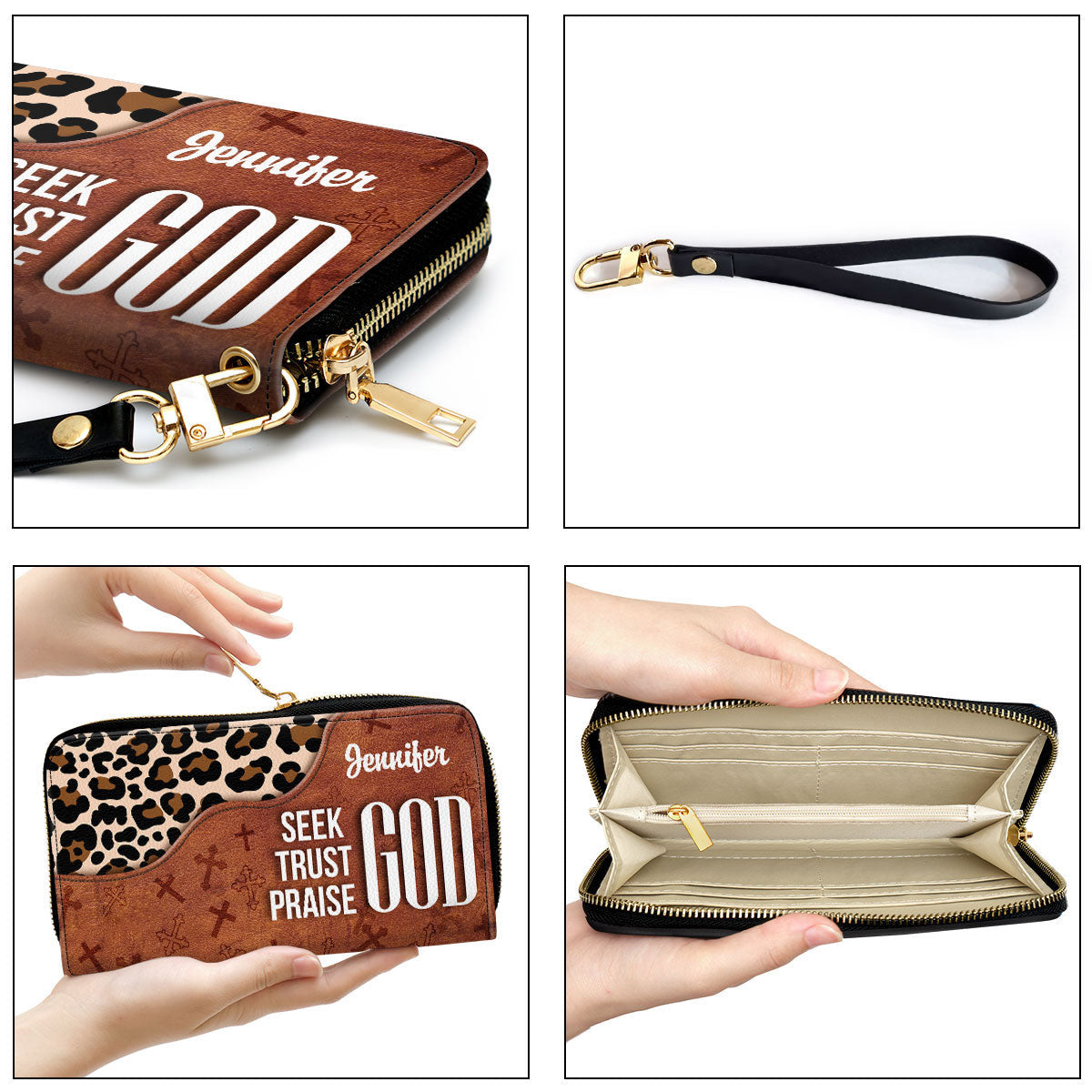 Have Faith In God Clutch Purse For Women - Personalized Name - Christian Gifts For Women