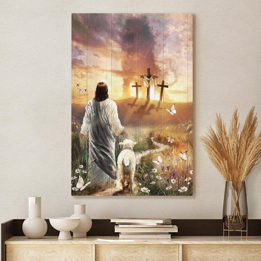 Have Faith On His Way Jesus Cross Lion Canvas - God Canvas - Jesus Canvas - Christian Wall Art