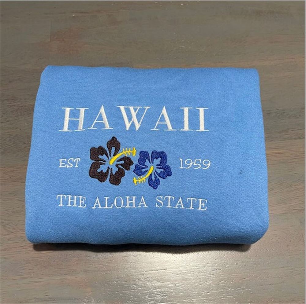 Hawaii Aloha Embroidered Sweatshirt, Women's Embroidered Sweatshirts
