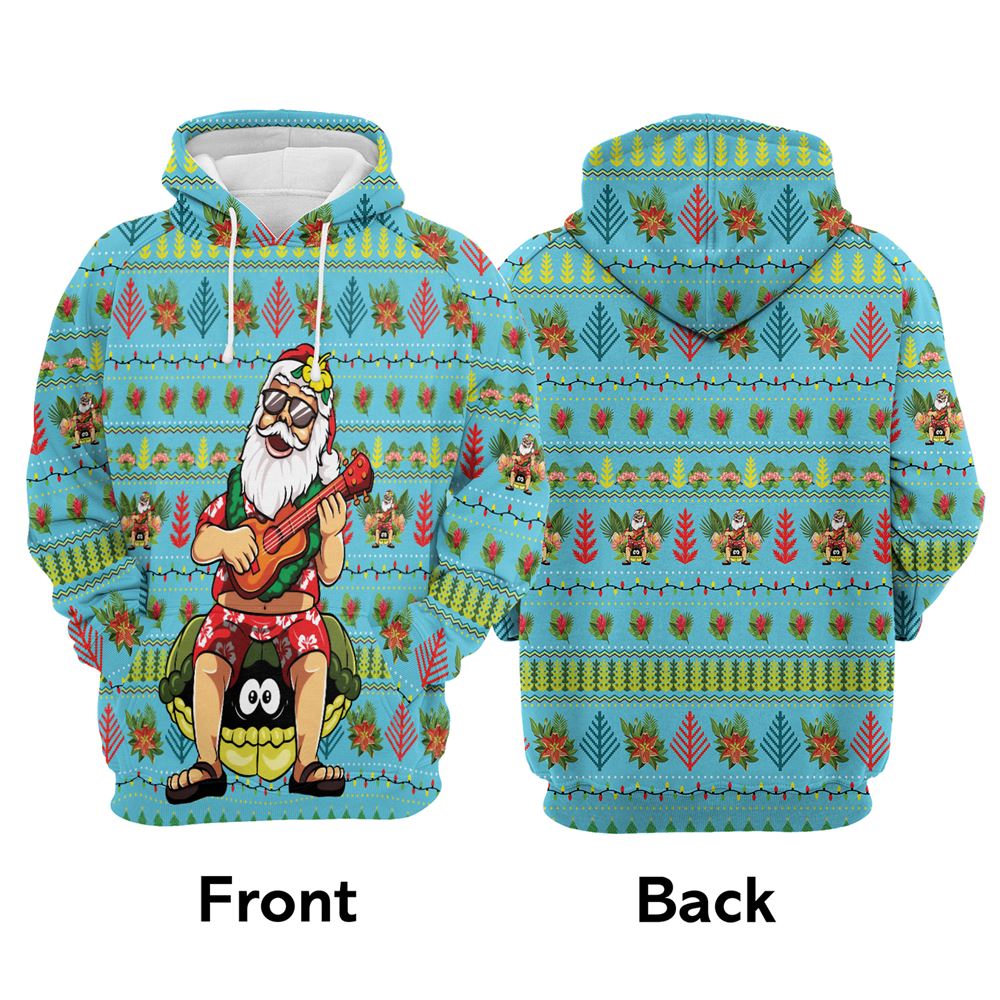 Hawaiian Christmas Santa Claus All Over Print 3D Hoodie For Men And Women, Best Gift For Dog lovers, Best Outfit Christmas