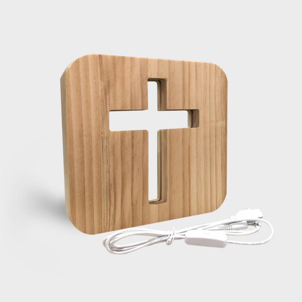Wooden Cross Night Light - Christian Gift