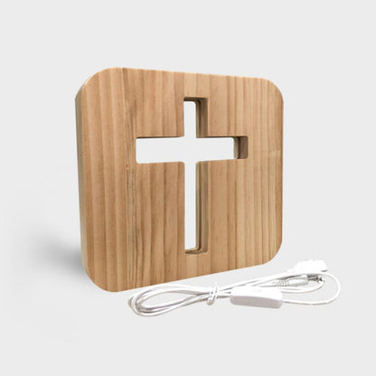 Wooden Cross Night Light - Christian Gift