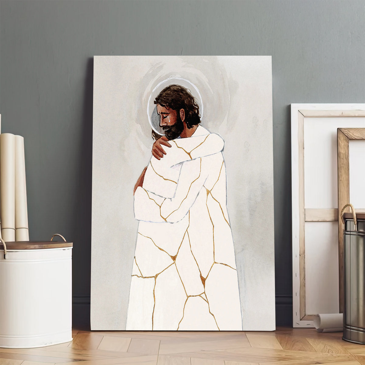 He Binds Up The Broken Hearted Kintsugi Christ Jesus - Jesus Canvas Art - Christian Wall Art