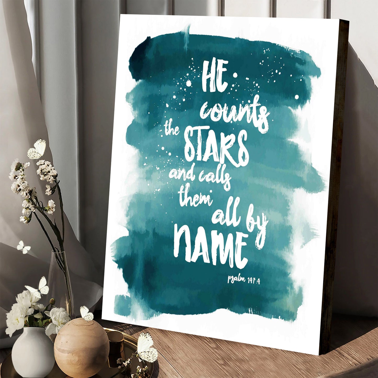 He Counts The Stars And Calls Them By Name Psalm 147 4 Canvas Picture - Jesus Christ Canvas Art - Christian Wall Canvas