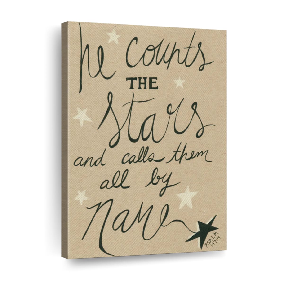 He Counts The Stars Canvas Wall Art - Canvas Religious Wall Art - Christian Wall Decor Living Room